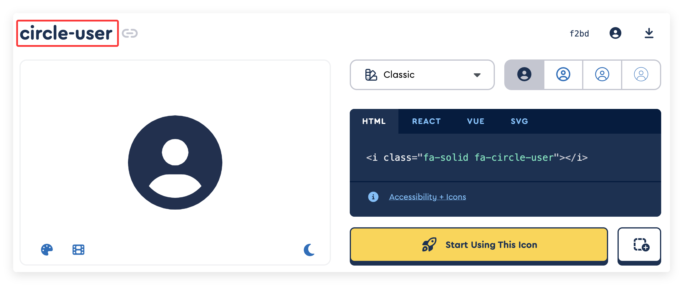 fontawesome name